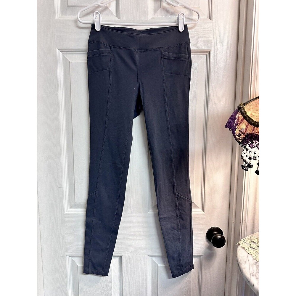 ATHLETA Women's S Gray Metro Skinny Pull On Yoga Legging Pants Pockets Stretch